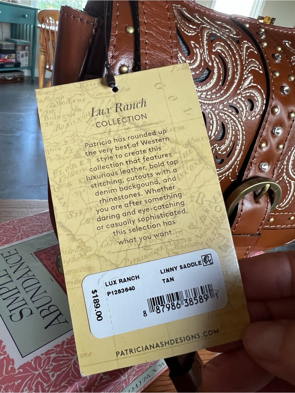 Patricia Nash Leather Studded Embroidered Crossbody Bag NWT - Picture 3 of 7